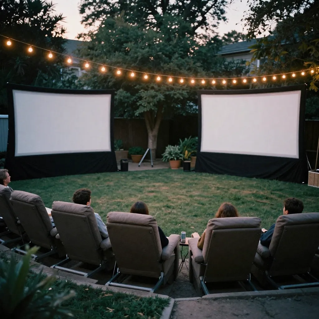 Ulkoilmaelokuvateatteri asennus